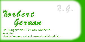 norbert german business card